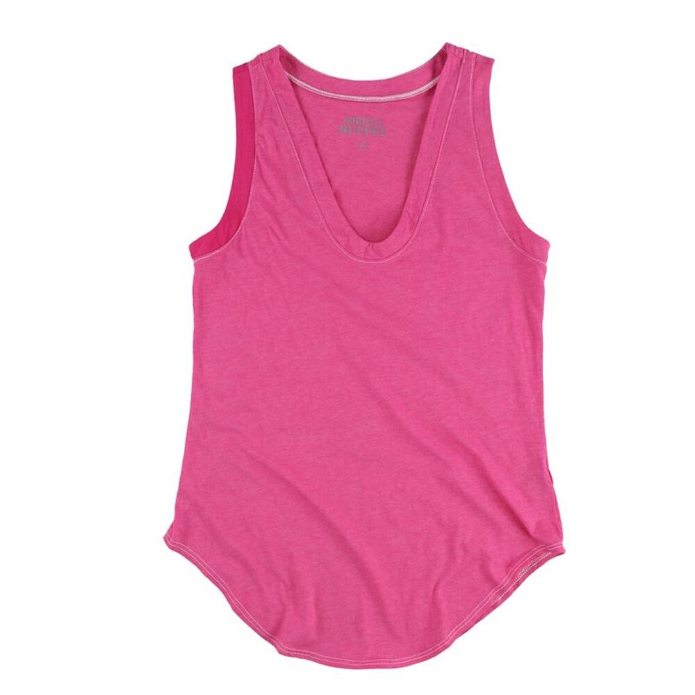 Gorilla Buffet Womens Rounded Hem Racerback Tank Top, Pink, S, DM